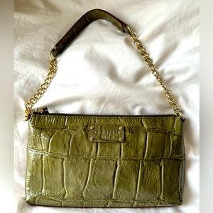 Authentic Kate Spade Green Croc Embossed Purse Handbag